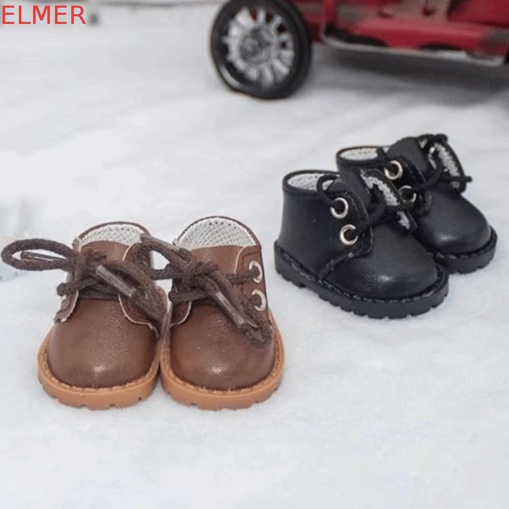 ELMER 1 Cặp Giày PU Búp Bê BJD, Giày Búp Bê Mini 20cm Giày Búp Bê Cotton, Đồ Chơi Quần Áo Mini Da PU