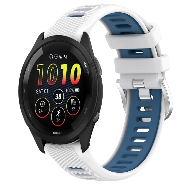 Để giao hàng Dây đeo đồng hồ silicon khóa thép hai màu thể thao 22mm cho Garmin Forerunner 265 / Gar
