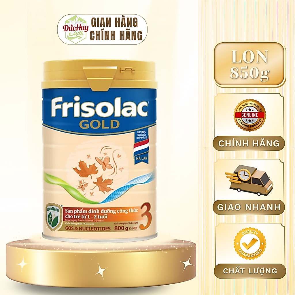 Sữa Bột Frisolac Gold 3 Lon 850g Dành Cho Bé Từ 1-2 Tuổi