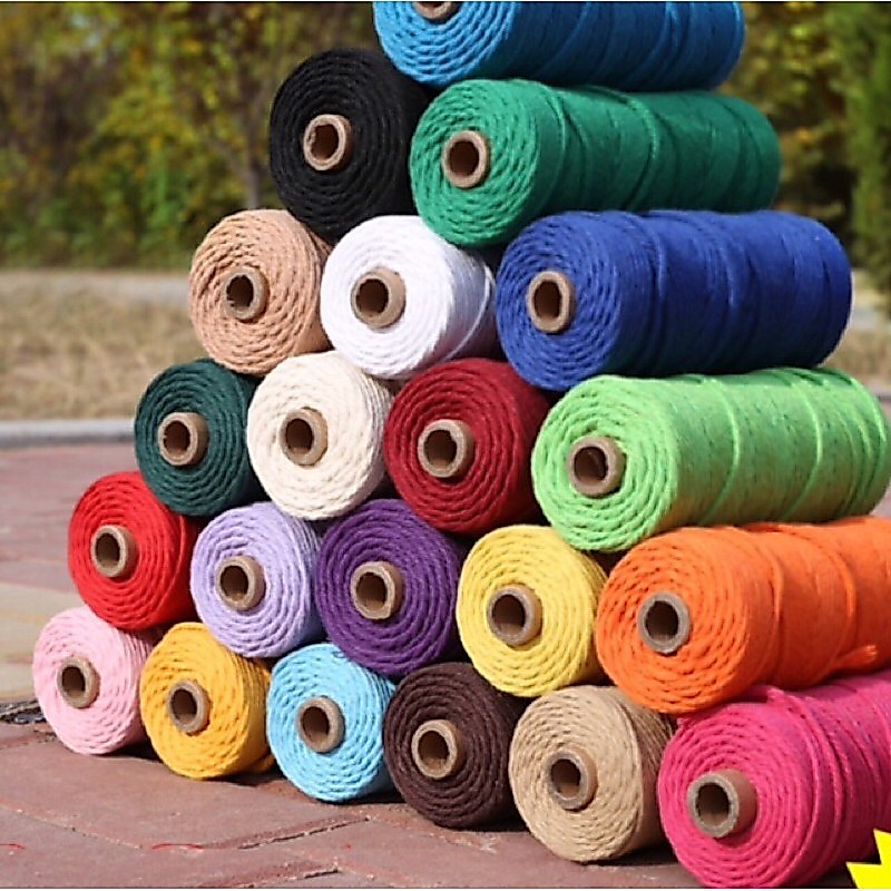 Sỉ 10m dây thừng xoắn se macrame 100%cotton (phần 1)