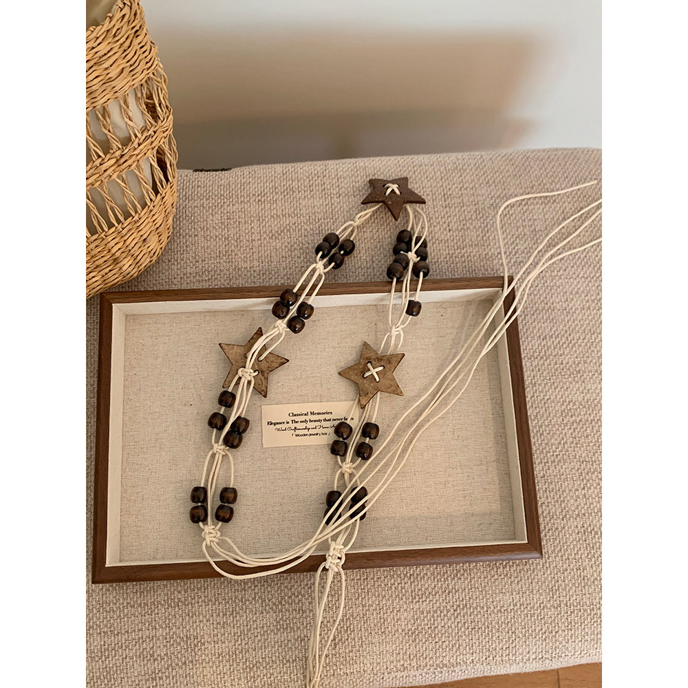 Mới Retro Bohemian Phong Cách Dân Tộc Bằng Gỗ Đính Hạt Thắt Lưng Nữ Bohemian Phù Hợp Với Đầm Thắt Lư