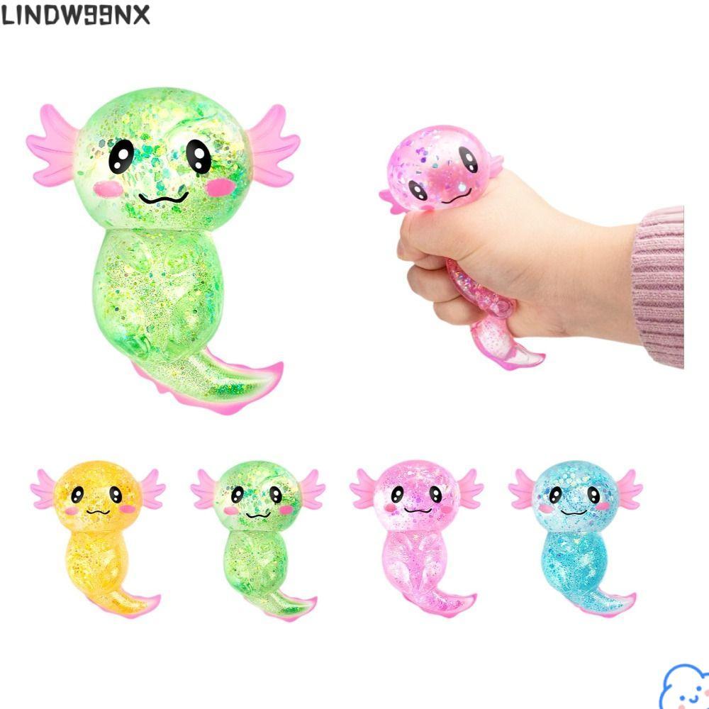 LINDW99NX Axolotl Squishy Toys, Soothing Texture Cute Shape Squishy Stress Glitter, Cute Glitter Sug