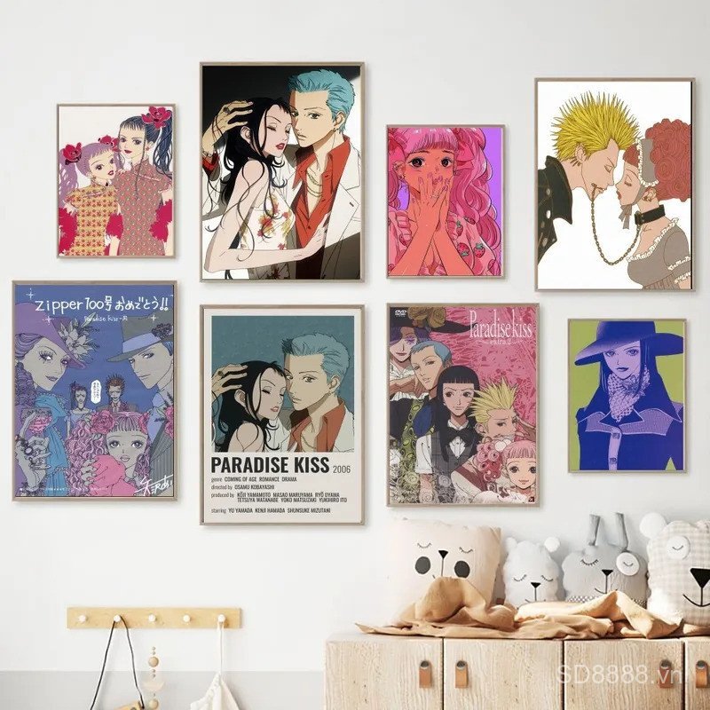 Poster Anime Paradise Kiss, tranh canvas treo tường nghệ thuật retro, không khung, quà tặng S8OA