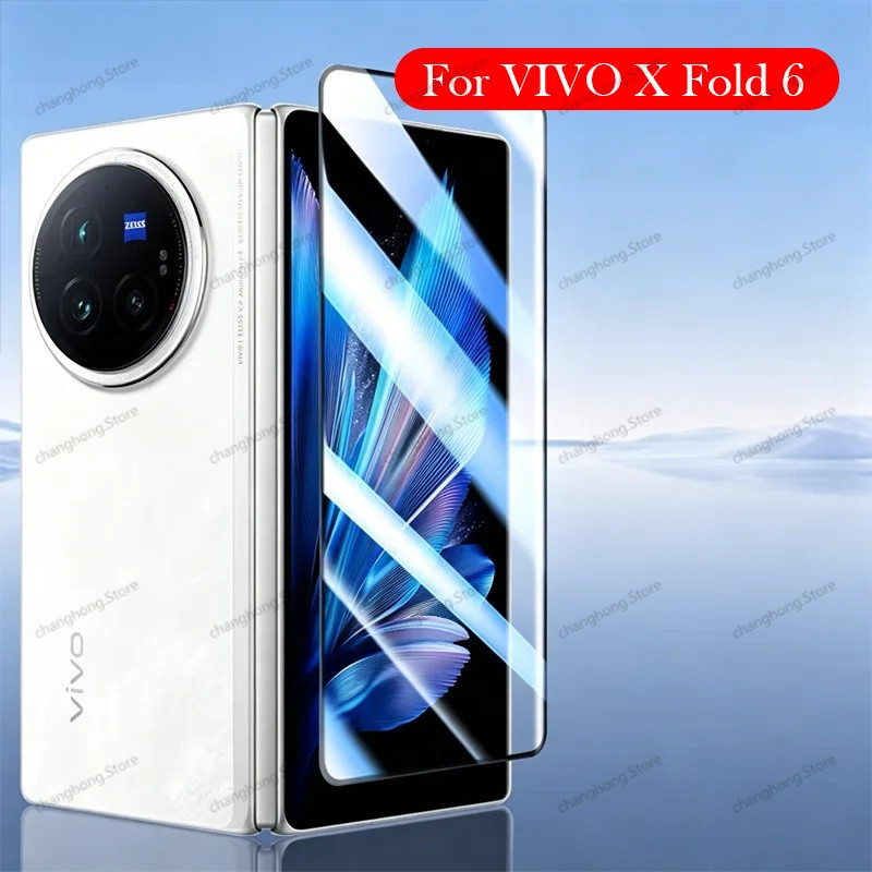 1-2 Chiếc Kính Cường Lực Màu Đen Cho Vivo X Fold 6 Tấm Bảo Vệ Màn Hình Cho VIVO X FOLD 6 Fold6 5G