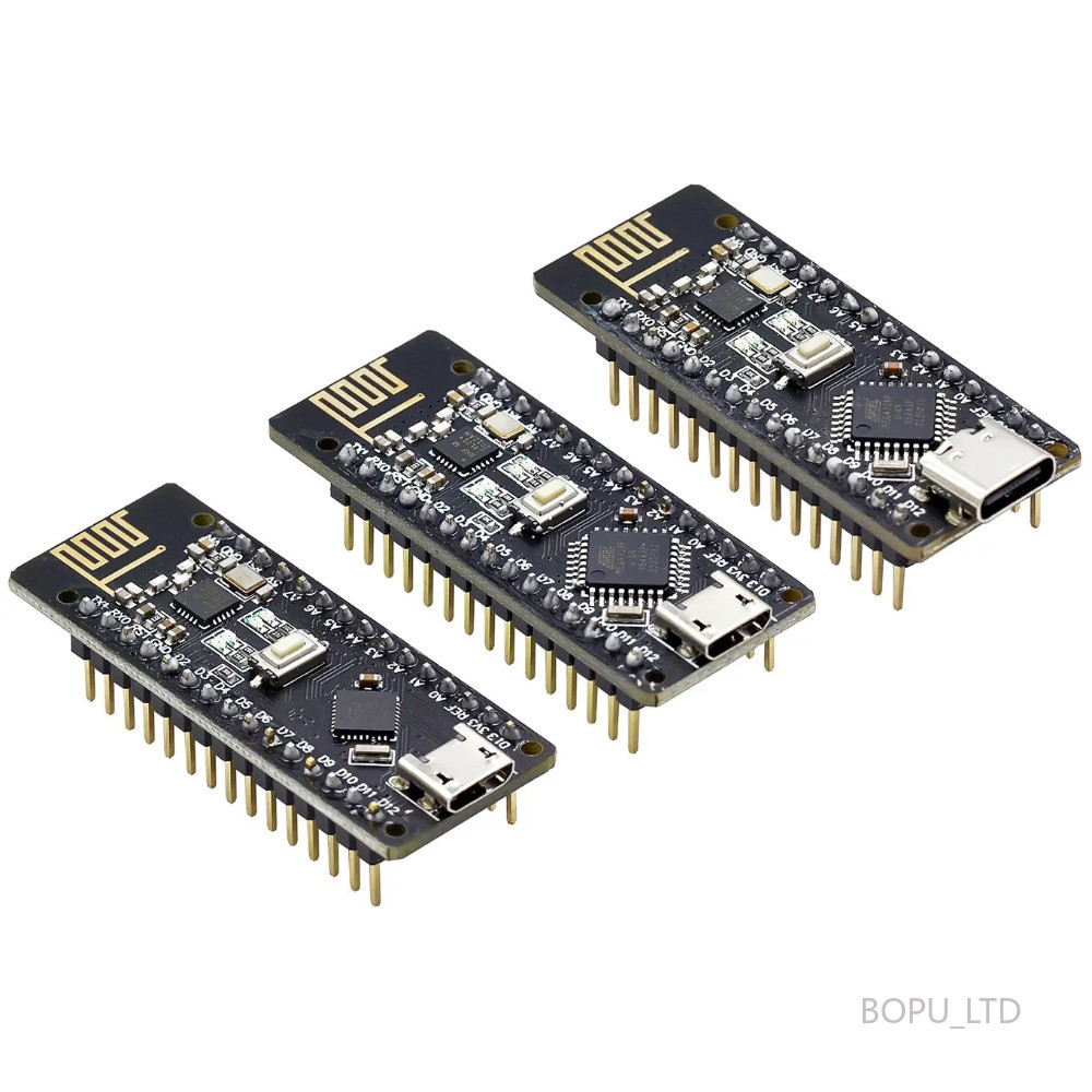 RF-Nano cho Arduino Nano V3.0, Micro USB Nano Board ATmega328P QFN32 5V 16M CH340, Tích hợp NRF24L01