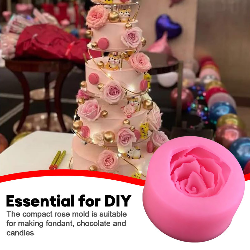Khuôn Silicon Hoa Hồng Nhỏ Tự Làm Dụng Cụ Trang Trí Bánh Kẹo Mềm Thủ Công Nến Sô Cô La