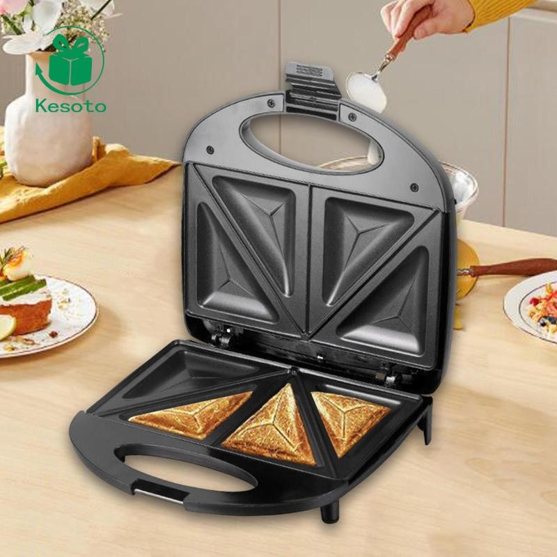 Máy làm bánh Sandwich Kesoto 800W Đèn báo đa chức năng Tấm chống dính điện
