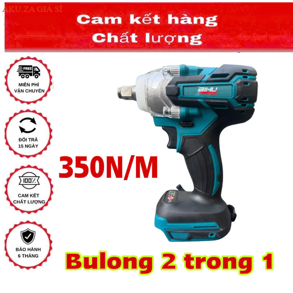Thân máy siết bulong  BIHU HÃNG Makita 3 tốc độ không chổi than, đầu 2 trong 1 AKUZA Giá Sĩ