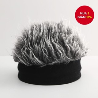 Mũ Tóc Giả Retro Hàn Quốc - Mũ Đan Hip Hop Nam Tích Hợp Thiết Kế Không Vành