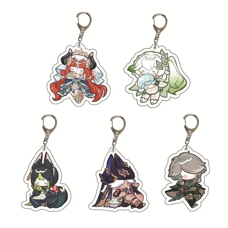 Game Genshin Impact Cyno Nilou Nahida Alhaitham Tighnari Keychain Cosplay Acrylic Key Chains Fans Ch