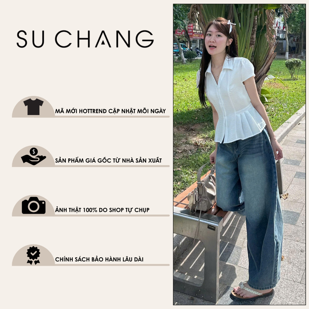 Áo Sơ Mi Gân Dọc Xếp Li Hai Bên Buộc Eo A917 Su Chang Thời Trang Nữ | BigBuy360 - bigbuy360.vn