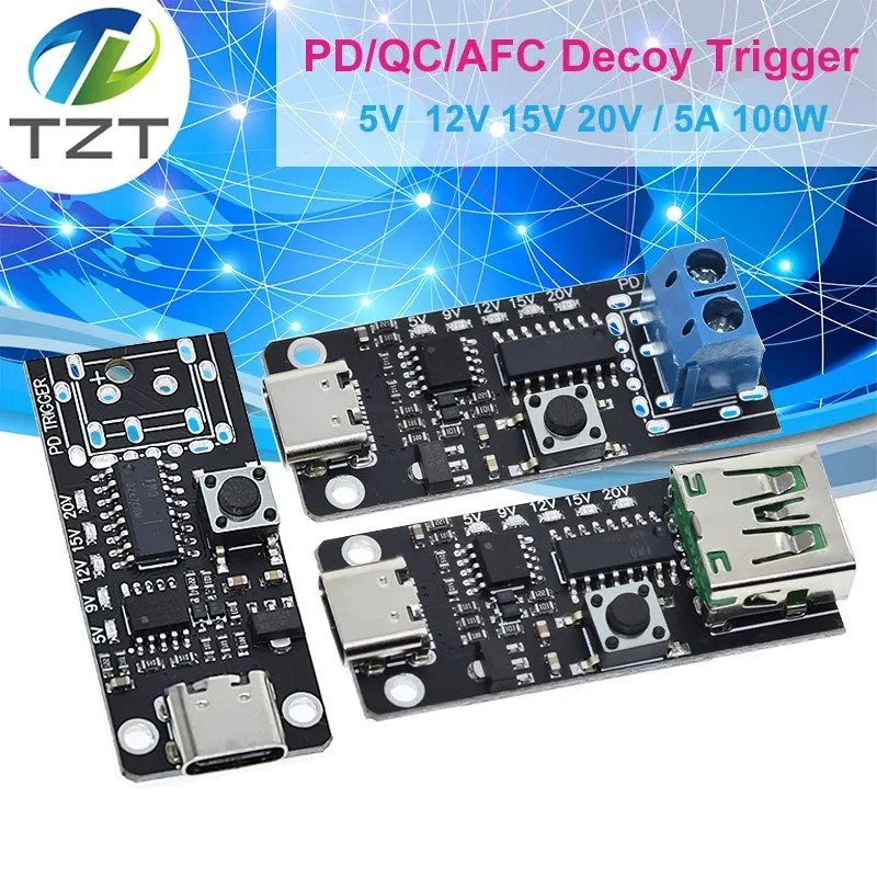 Usb-c PD2.0 / 3.0 QC Trigger 9V 12V 15V 20V DC Mô-đun nguồn điện áp có thể điều chỉnh với đầu vào E-