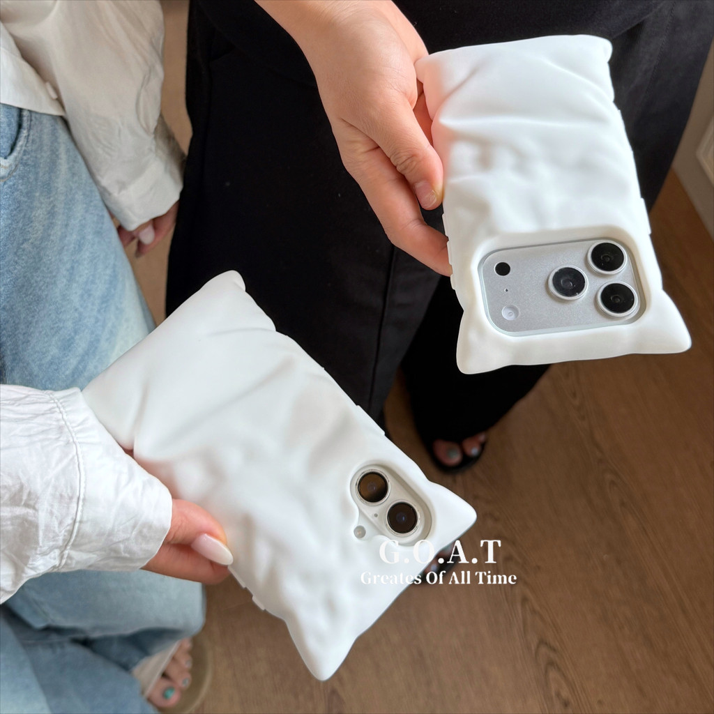 G.O.A.T Vỏ gối trắng sáng tạo và thời trang Tương thích cho iPhone 17 pro max iPhone 17 16 15 pro iP