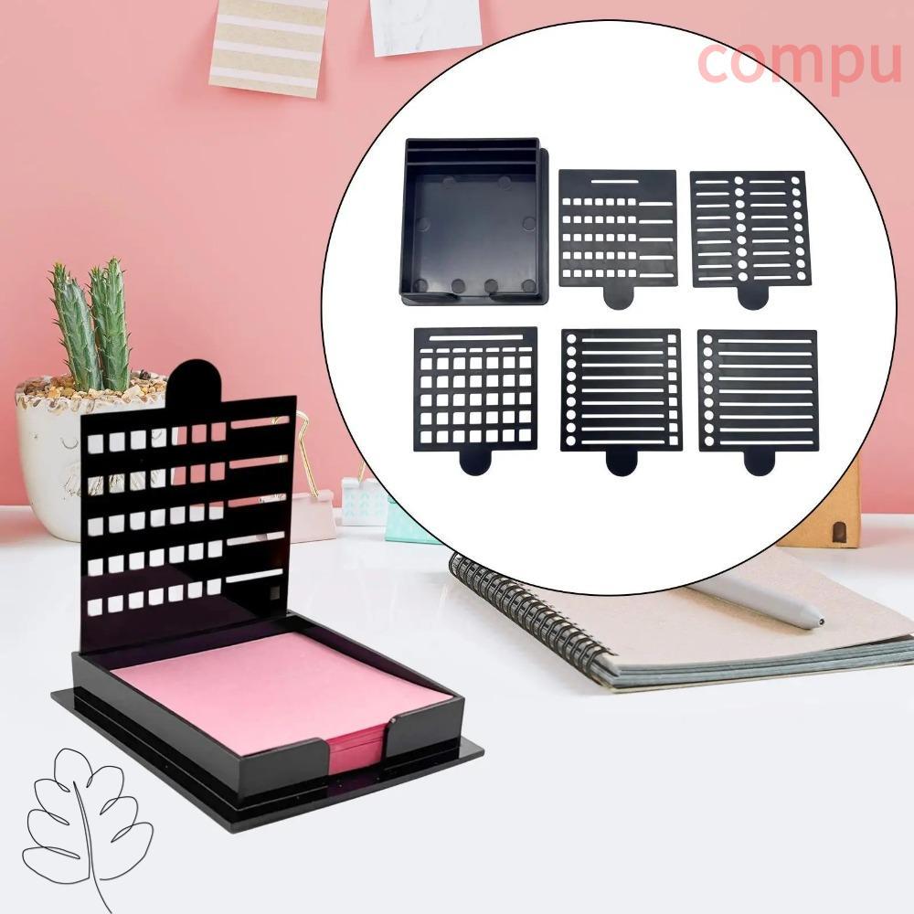 COMPU Sticky Note Stencil, Note Box Sticky Note Organizer Sticky Note Holder Set, Mẫu vẽ dòng phân p