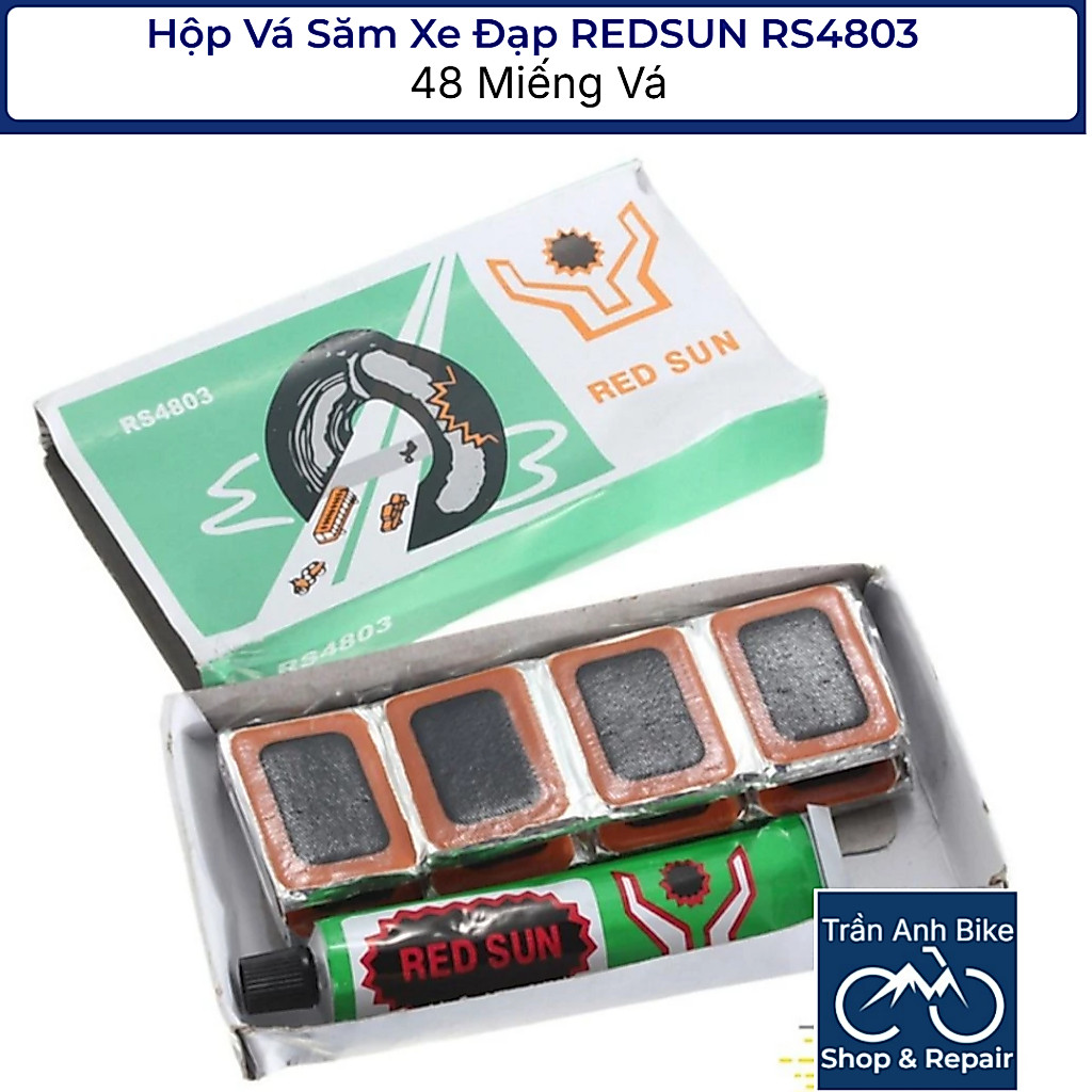Hộp Vá Săm Ruột Xe Đạp REDSUN RS4803 - 48 Miếng Vá