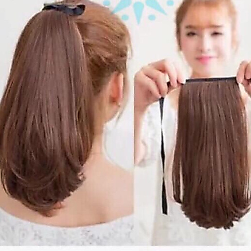 Tóc giả cột ❤️FREESHIP❤️ Tóc giả cột cúp ngắn 35cm
