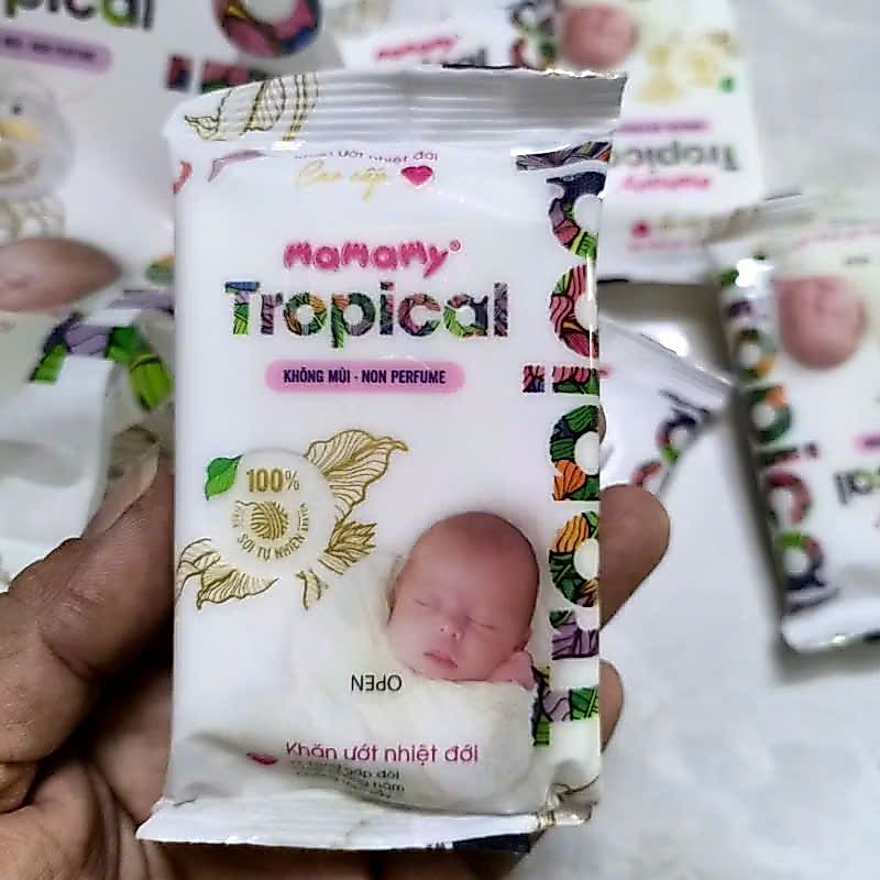 Khăn ướt Mamamy Tropical gói 10 tờ mini