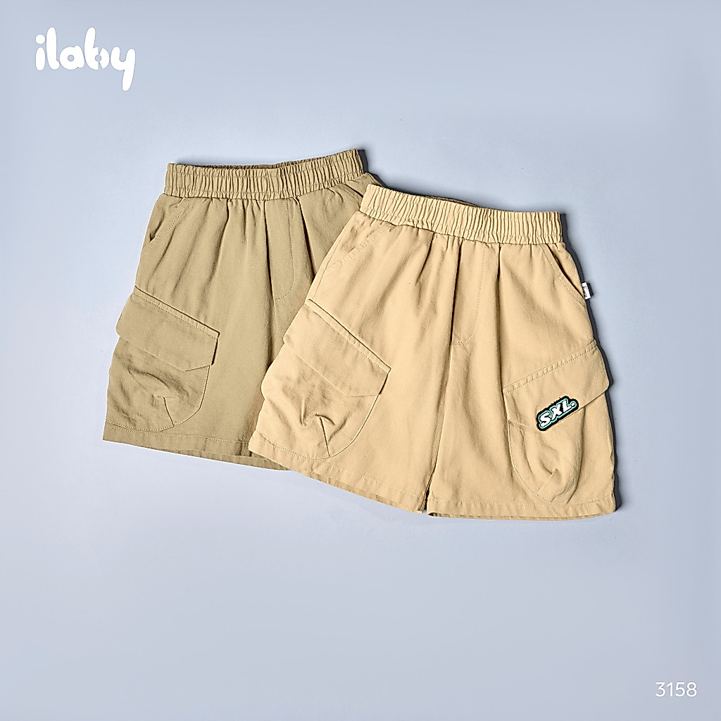 [ILABY 10-35kg] Quần short bé trai, quần đùi túi hộp tròn chiết ly phong cách cho bé trai [3158]