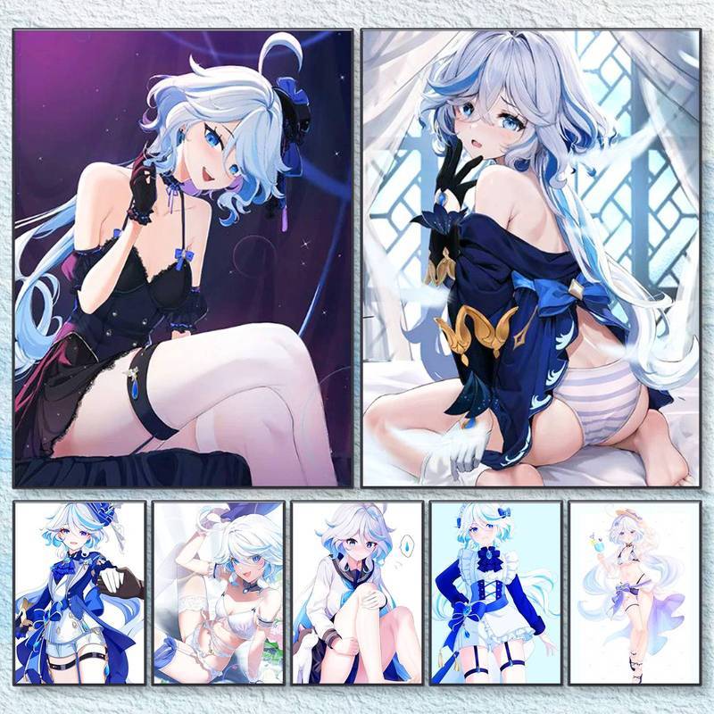 Genshin Impact Furina Anime Game Character Canvas Poster HD Print No Frame Wall Art Painting Aesthet
