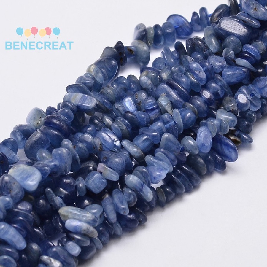 BENECREAT 1 sợi e / Cyanite / Disthene Chip Hạt Dây 5 ~ 14x2 ~ 8mm Lỗ: 1mm khoảng 15,5 inch ~ 16,1 i