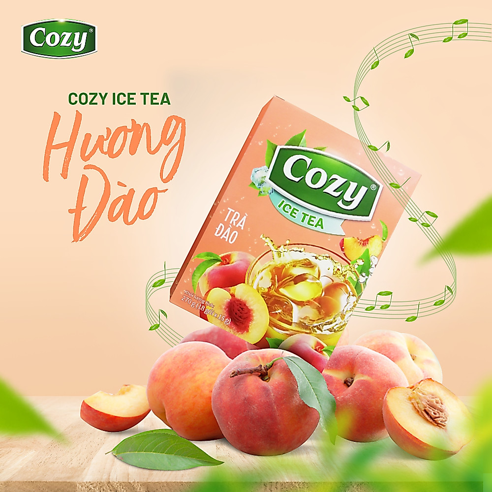 Combo 10 Hộp Trà Trái Cây Cozy, Trà Hòa Tan Các Vị Đào, Chanh, Vải, Dâu,Ổi hồng,Chanh dây,Sâm Bí Đao