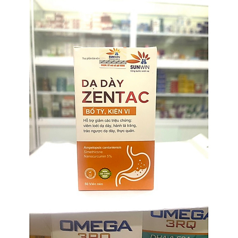Viên uống dạ dày ZENTAC 50 viên (HSD 2028) hỗ trợ cân bằng và làm dịu hệ tiêu hóa.