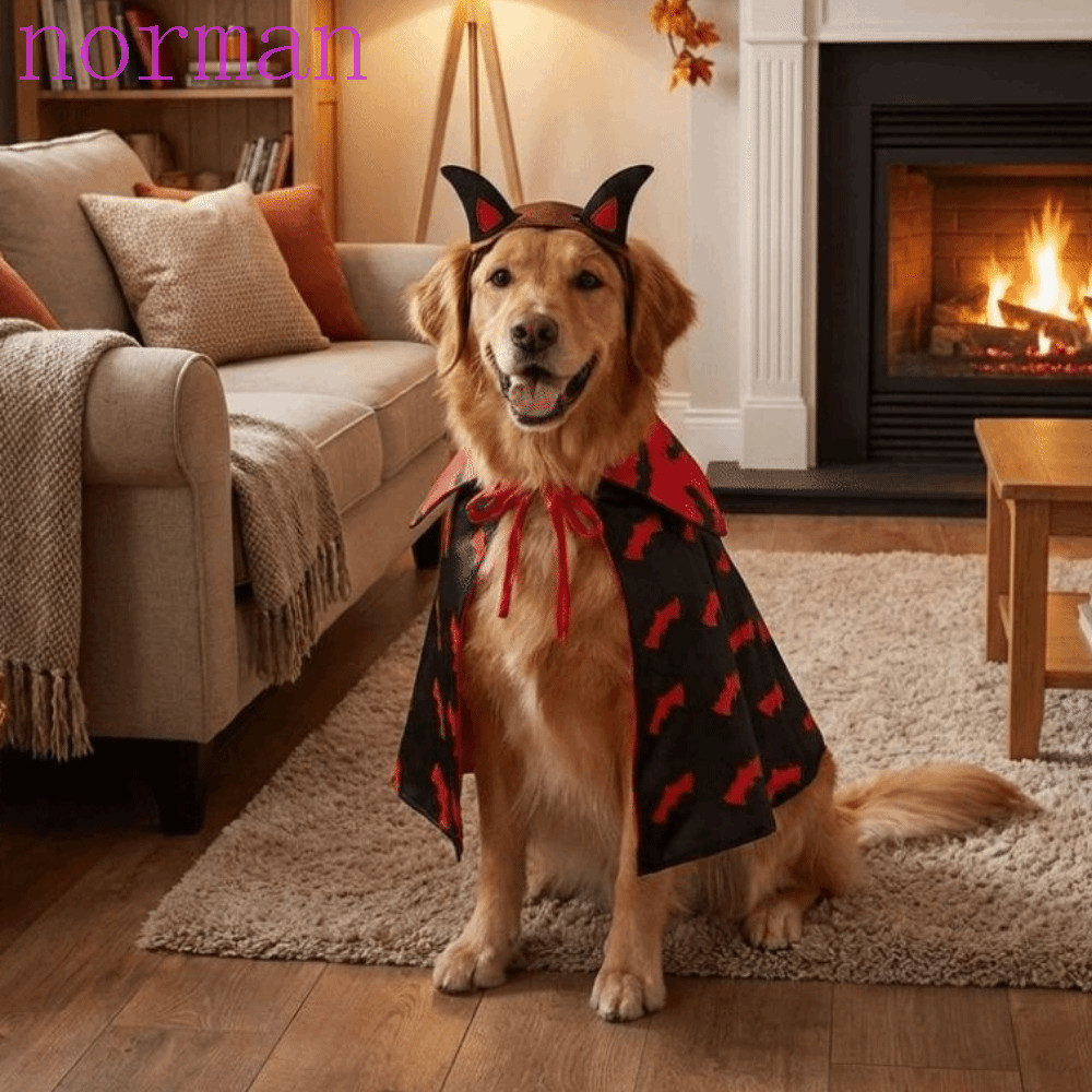 NORMAN Cat Cosplay Cloak, Bộ áo choàng dơi chó phù hợp có thể điều chỉnh thoáng khí, vui nhộn mềm mạ