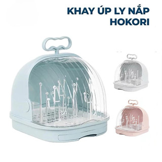 [Top Value] Khay úp bình sữa có nắp HOKORI nhựa Việt nhật (MS:1356) Giá úp ly cốc có khay thoát nước việt Nhật