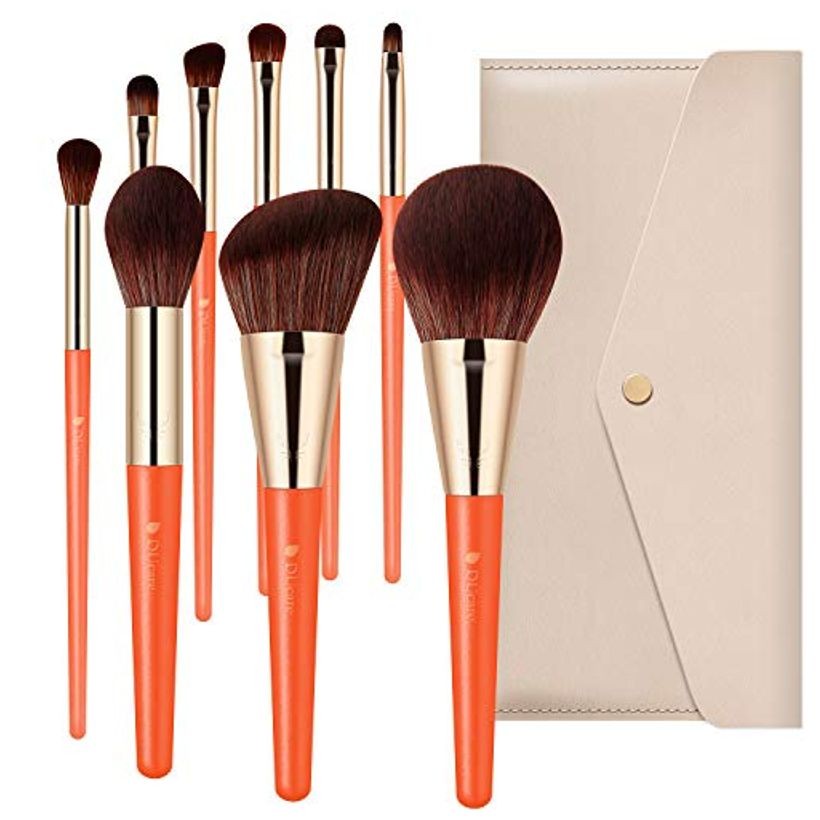 Bộ Cọ Trang Điểm DUcare 9 Món Siêu Mềm Kèm Túi Cam Cao Cấp