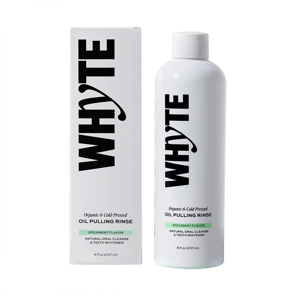 WHYTE Oil Pulling Rinse Spearmint Flavor Natural Mouth Wash For Pleasant Everyday Household Oral Car
