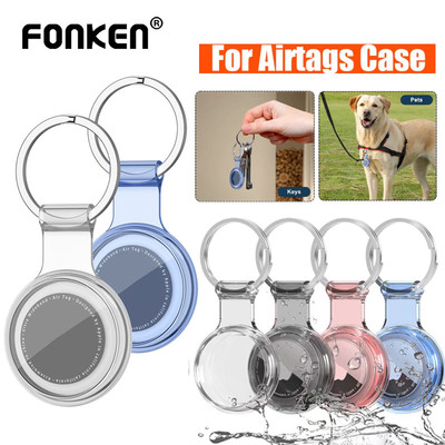 Fonken TPU Dành Cho Aple Airtag Chống Thấm Nước Chống Mất Móc Khóa Giá Đỡ Chó Mèo Thú Cưng Cổ Chìa Khóa Theo Dõi Bảo Vệ Full Cover
