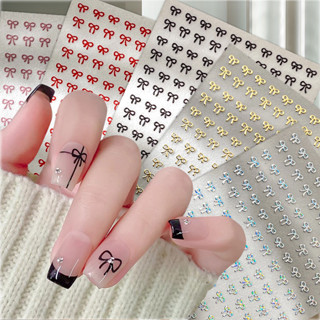  Trắng Hồng Đen Nơ Dập Nổi Phù Hợp Tự Dính Móng Tay Nghệ Thuật Dán Vintage Mini Dễ Thương Làm Móng Tay Trang Trí Móng Tay Đề Can 