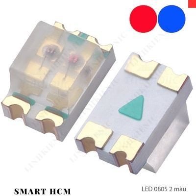 [30 Cái]- LED 2 Màu Đỏ, Xanh Dương 0805 Dán SMD Trong Suốt Smart. HCM City