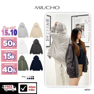 Áo Khoác Hoodie Zip Nữ Form Rộng MIUCHO Nỉ Chân Cua Thoáng Mát Dày Dặn Giữ Ấm Hiệu Quả HZT01