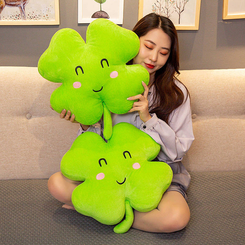 Four-Leaf Clover Pillow Love Clover Cute Doll Office Plush Toy Watch Free Girl's Birthday Gift XenF