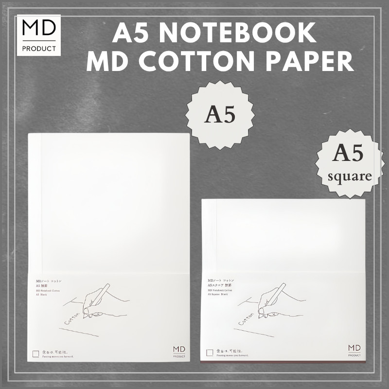MIDORI MD Notebook MD paper Cotton Blank A5 Square / A5 Size MD PRODUCT by DESIGNPHIL, Japan Journal
