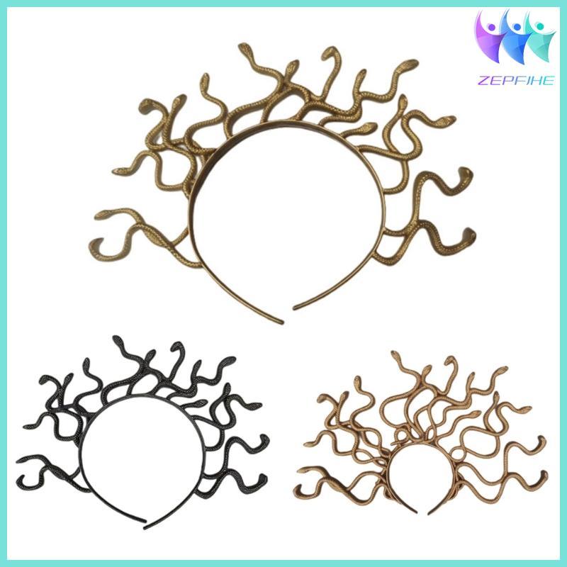Nio Vintage Medusa Rắn Trang Phục Đầu Halloween Medusa Băng Đô Cosplay Trang Phục Halloween Trang Ph