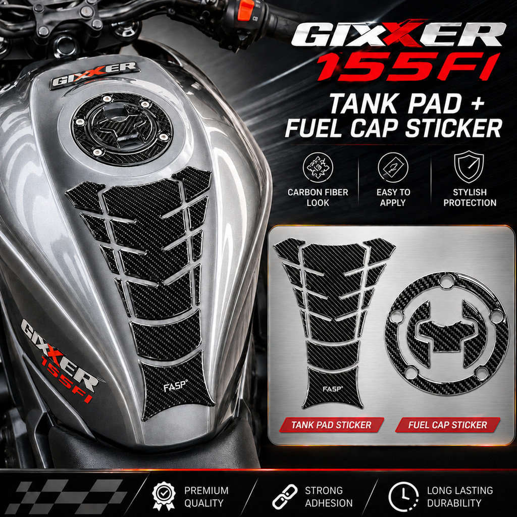 Dành Cho Xe Suzuki Gixxer 155 Fi 155Fi Gixxer155Fi 3D Biểu Tượng Bình Nhiên Liệu & Nắp Gas Miếng Lót
