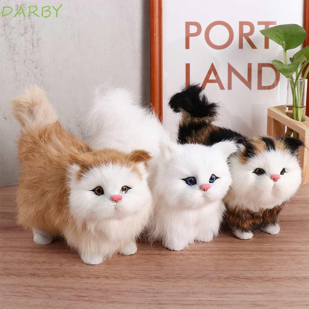 DARBY Mô Phỏng Mèo Thủ Công Meowth Mèo Giả Nhân Tạo Động Vật Con Búp Bê Đồ Chơi Cho Bé Mô Hình Mèo