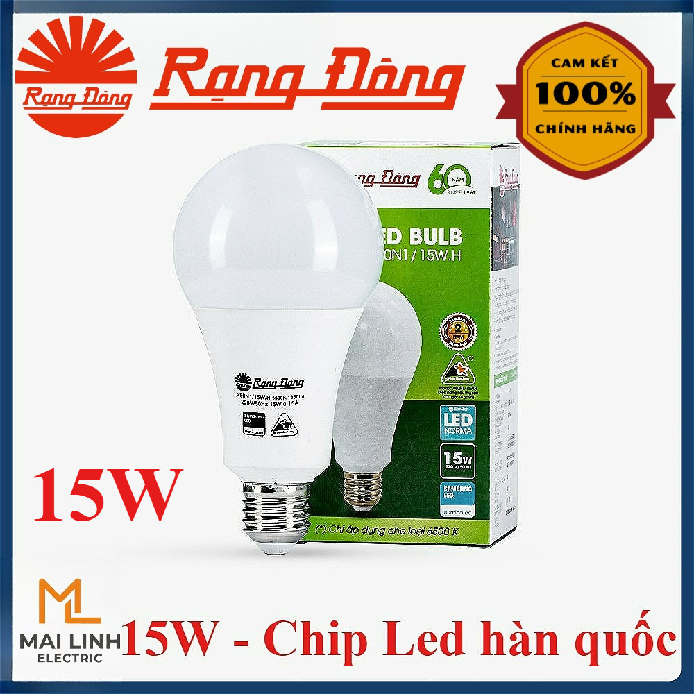 (Rạng Đông) Bóng đèn Led bulb tròn 15W Đui E27, siêu sáng, tiết kiệm điện MODEL Bulb-15W