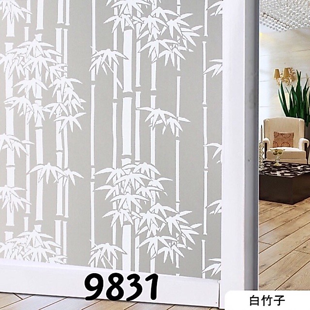Decal dán kính, giấy dán kính mờ in hình trúc xinh khổ 90cm (25k/1m) mã 9831