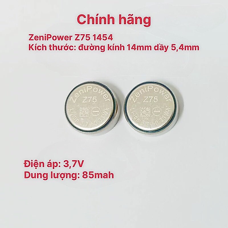 Pin Zenipower Z75 pin 1454 loại xịn chính hãng cho tai nghe sony, jbl, sam sung…