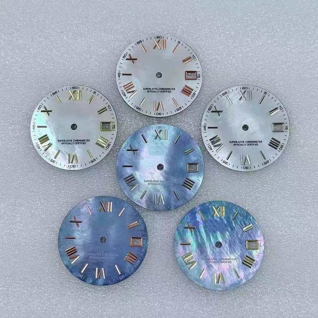 [Phụ kiện mặt số 5] Phụ kiện sửa đổi mặt số La Mã Mother-of-Pearl 28,5mm Thích hợp cho chuyển động n