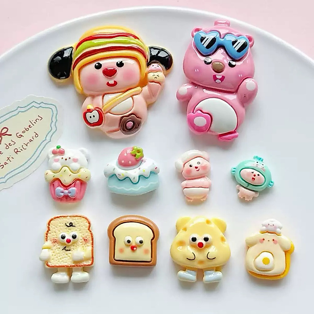 Charm, stiker có sẵn nút chủ đề Loppy phụ kiện gắn dép sục, dép có lỗ