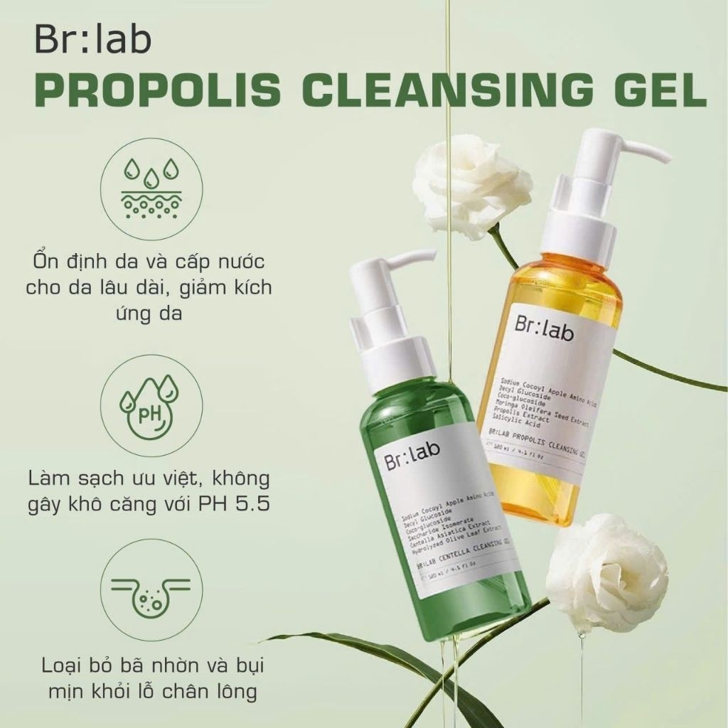 Sữa Rửa Mặt Gel BR:LAB Hàn Quốc Dịu Nhẹ, Da Nhạy Cảm 120ml