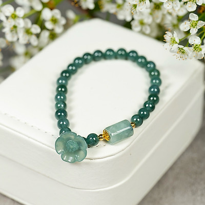Chuỗi Vòng Tay Lam Ngọc Type A Charm Hoa Mai Xin Xắn - Ngọc Trai Trường Thịnh