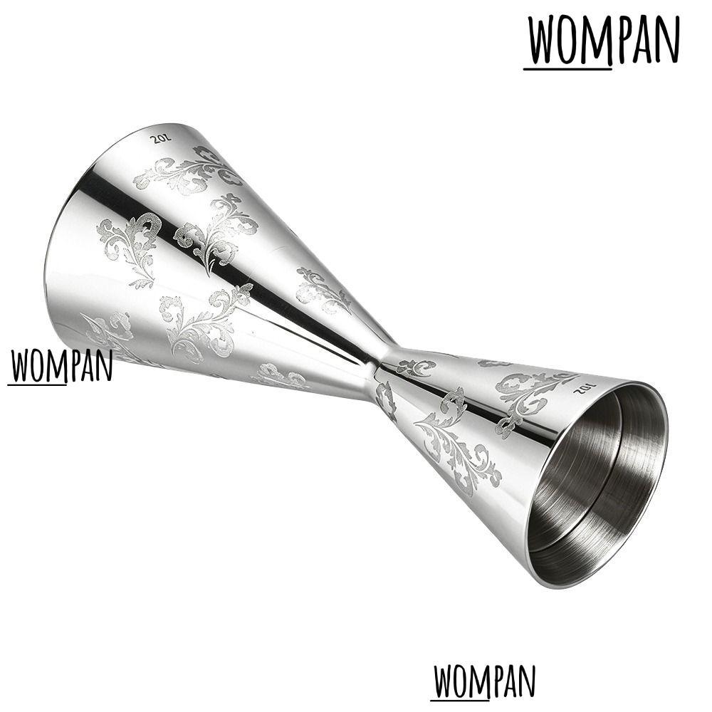 WOMPAN Cocktail Jigger Cup, Leaves Stripe Design 30 / 60ml Double Head Jigger, Thép không gỉ bền Bar