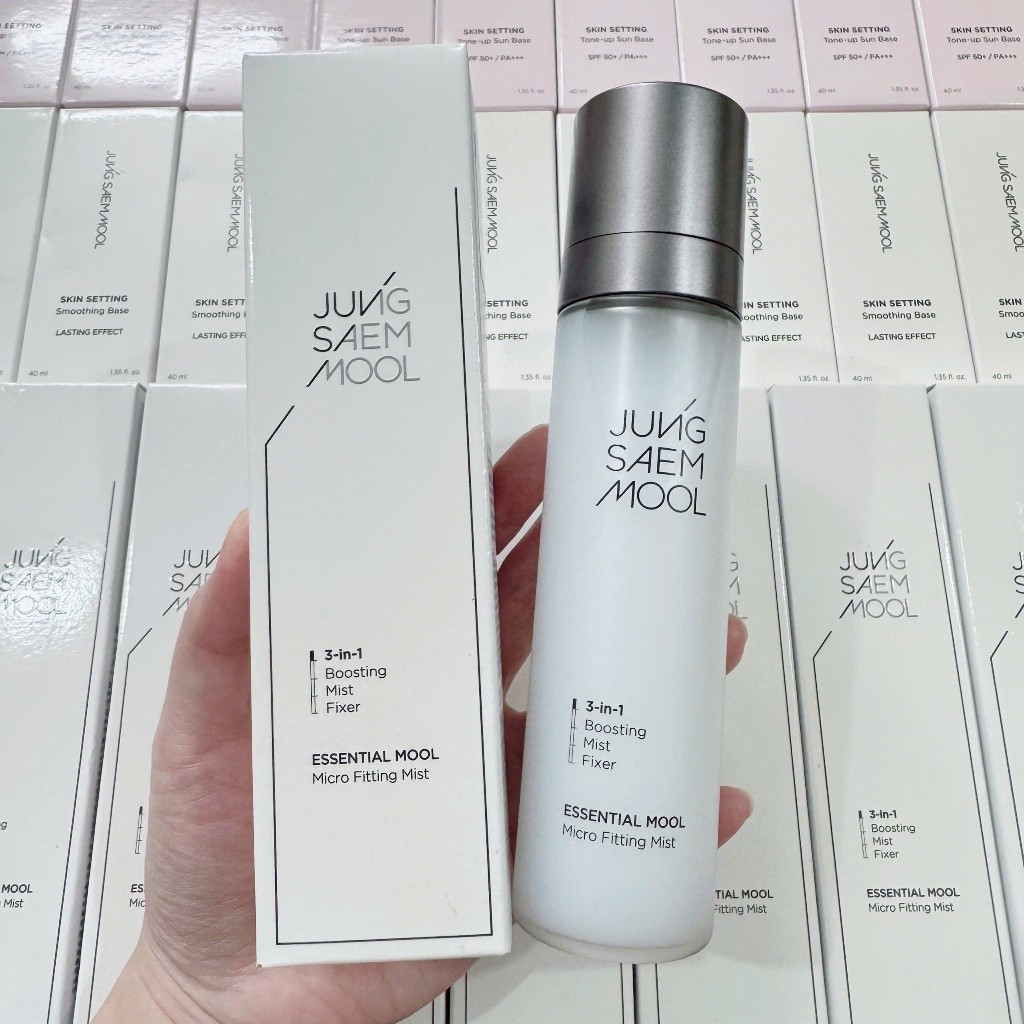 (Hàng công ty) Xịt khoá nền Jung Saem Mool 3 in 1 Micro Fitting Mist Xịt khoáng cấp ẩm, khoá make-up