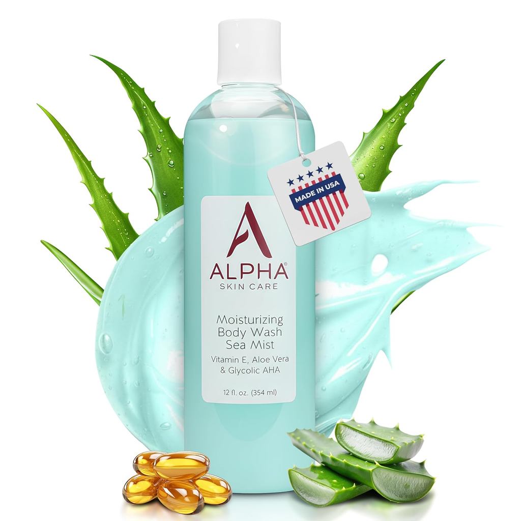 Sữa tắm dưỡng ẩm chăm sóc da Alpha, Sữa tắm chống lão hóa không chứa xà phòng nhẹ nhàng, Glycolic AH