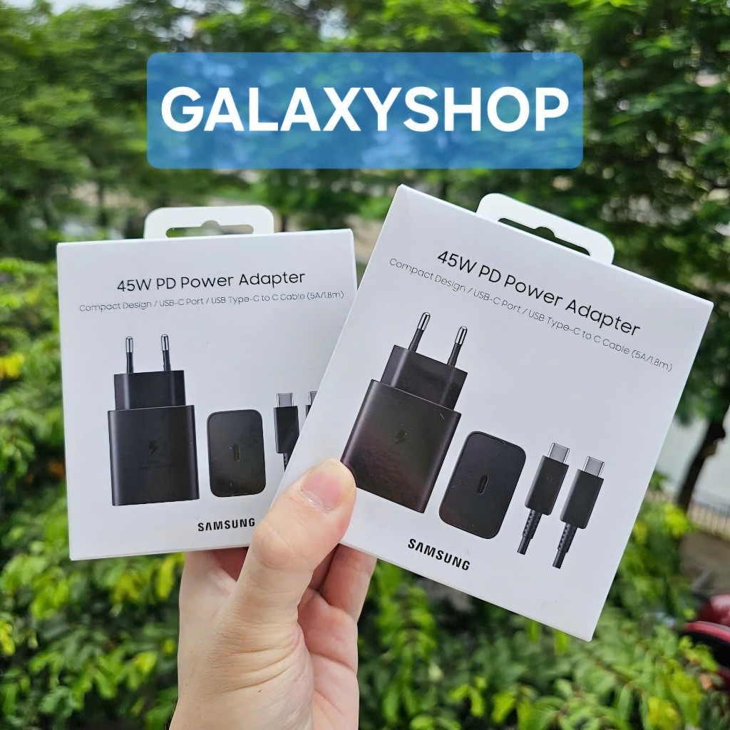 Bộ sạc nhanh 45W SS FULLBOX dây 5A 1m8 - Bảo hành 12T - GalaxyShopVN